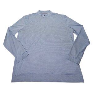 Johnnie-O 1/4 Zip Pullover Performance Shirt Long Sleeve Men’s XL Blue Striped